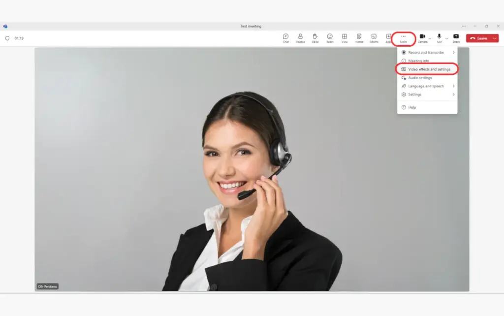 change meeting background during a call step 2