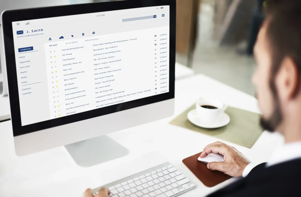 email box message list