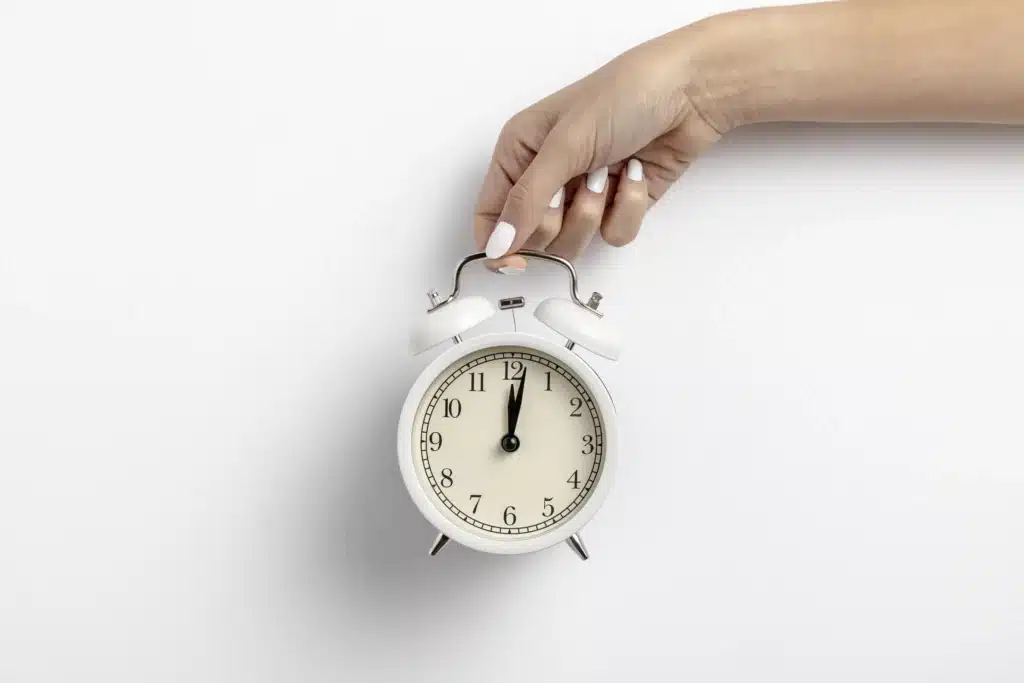 front view of a handheld clock