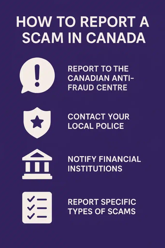 How to report a scam infographic