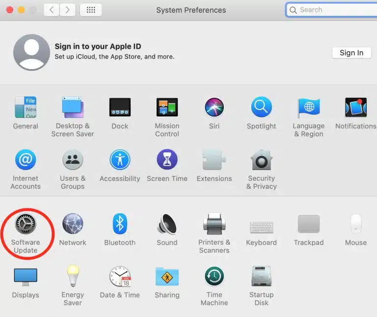 check for software updates