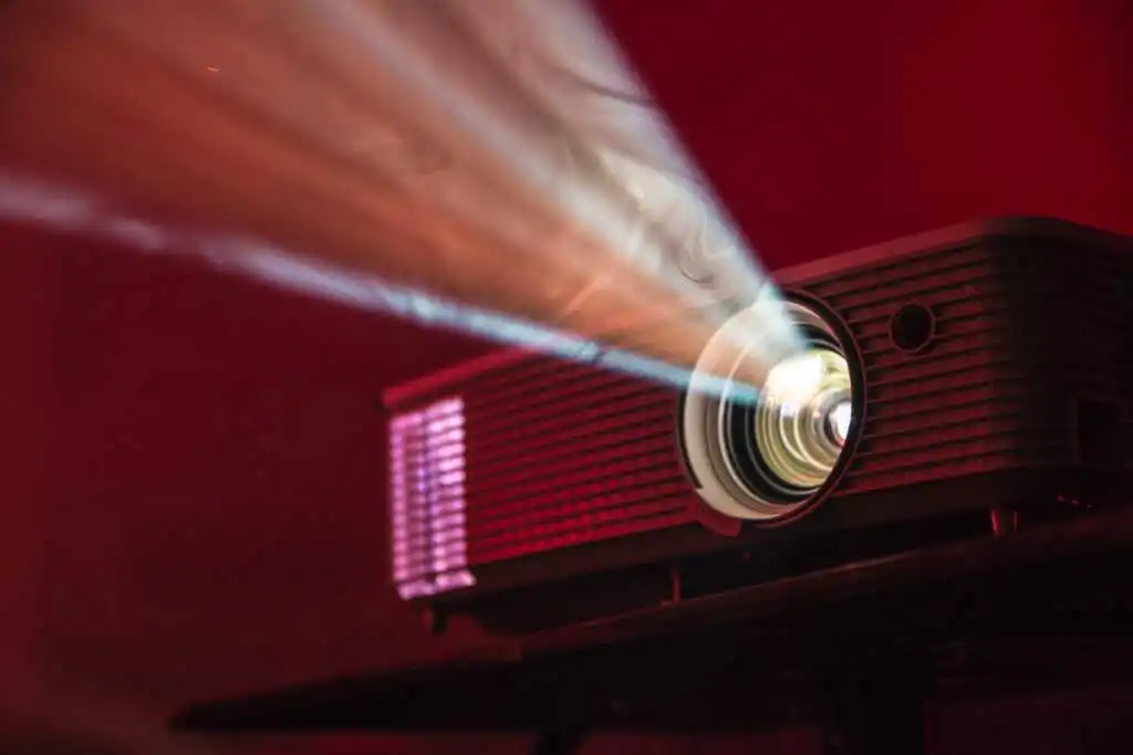close-up view of a screen projector.