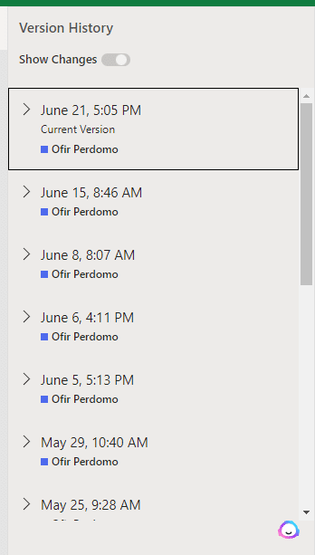 version history