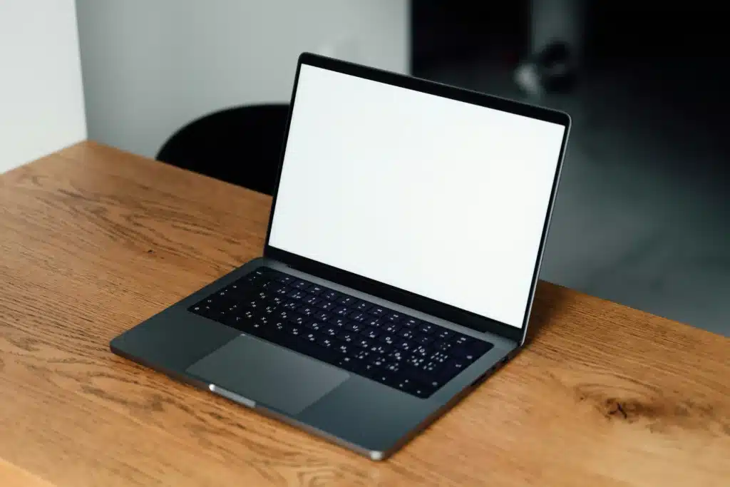 MacBook open with blank screen